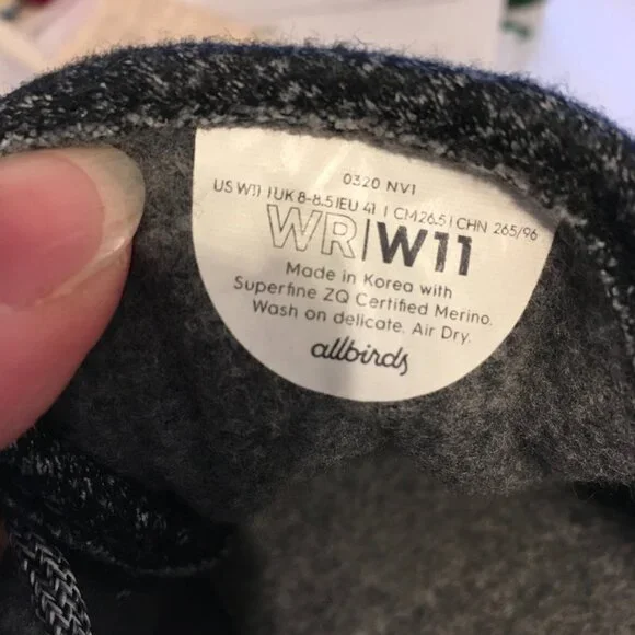 Allbirds Unisex Wool Runners Sz 11 Wide - Picture 7 of 7